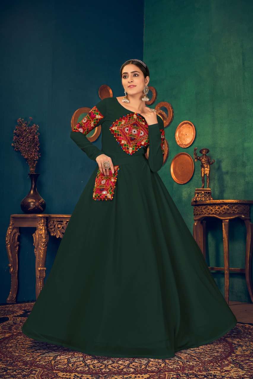 S3forever-Flory Vol-17-Georgette-Embroidery-Real-Mirror-Pearl-Work-Long-Gown-Kurti-Waist-Belt-Pocket-05